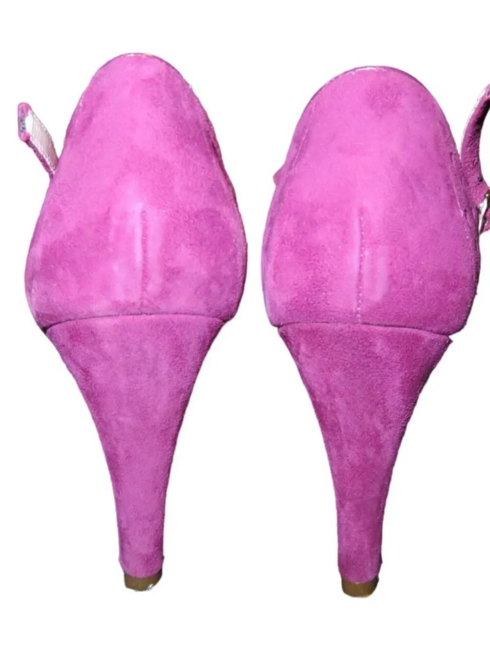 Gianni Bini Loren Amethyst Purple Italian Suede Leather Laser Cut Pumps Heels 8